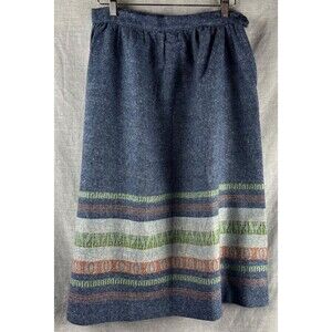 Vintage Avon Fashions Skirt Women's Size 13/14 Navy Wool Blend Stripes 70s/80s